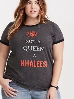 NWT Torrid Womens Shirt Tee Game of Thrones Not A Queen Khalessi Plus Size 3X
